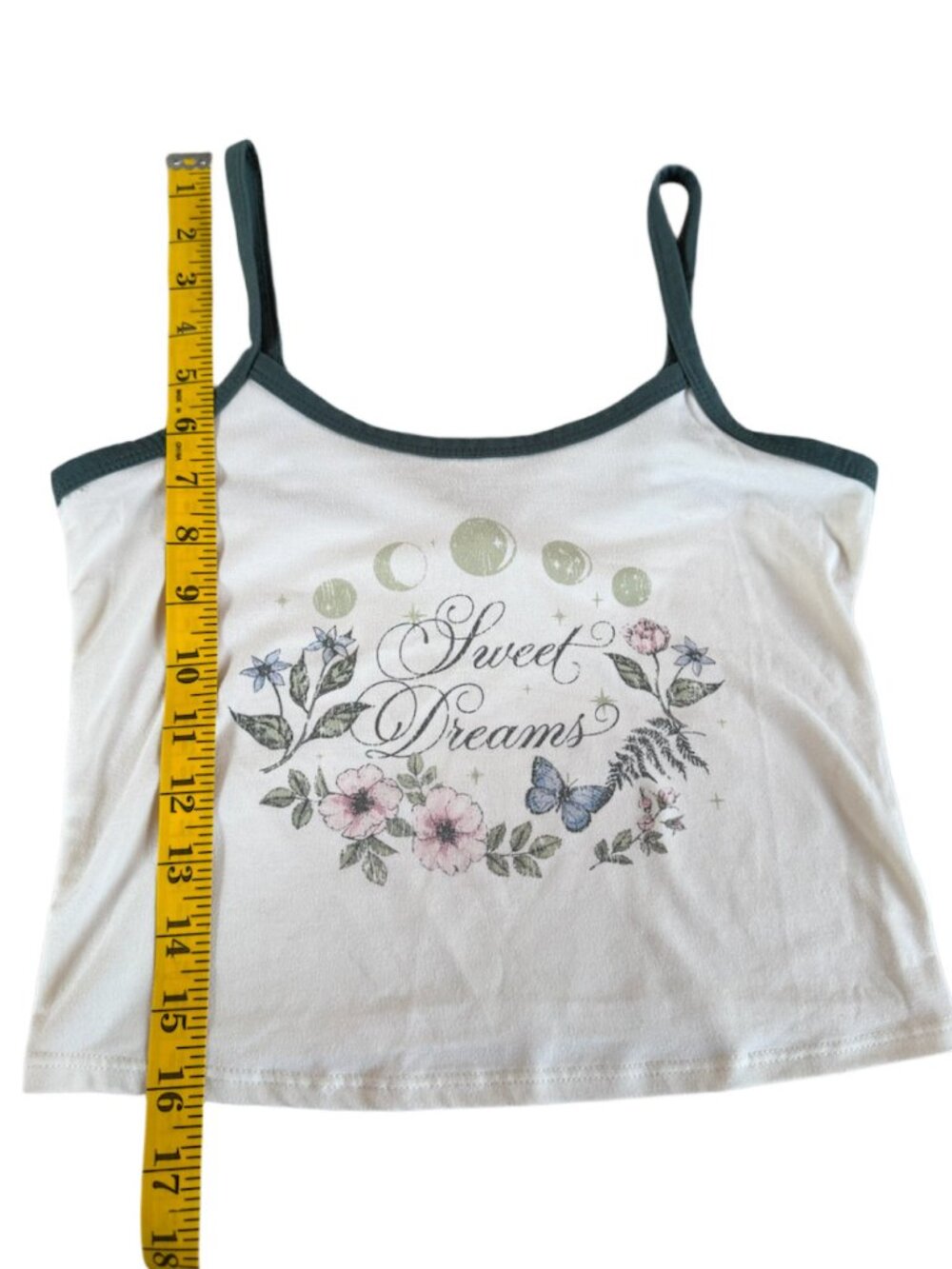 Arizona Body Sweet Dreams Small White Tank Sleep Top Floral Graphic